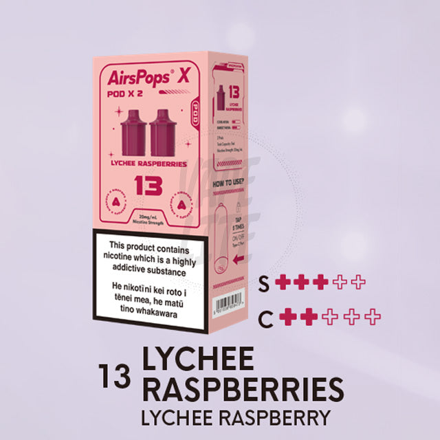AirScream AirsPops X Pre-Filled Pod Twin Pack - No.13 Lychee Raspberries