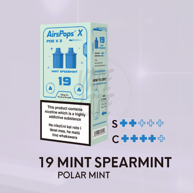 AirScream AirsPops X Pre-Filled Pod Twin Pack - No.19 Mint Spearmint