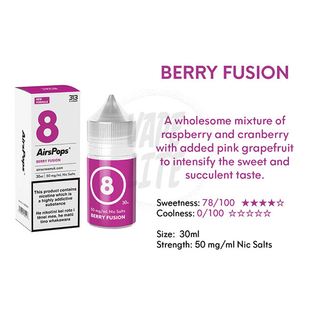 AirScream AirsPops 313 E-Liquid 30ml - No.8 Berries (Berry Fusion) 28.5mg/ml