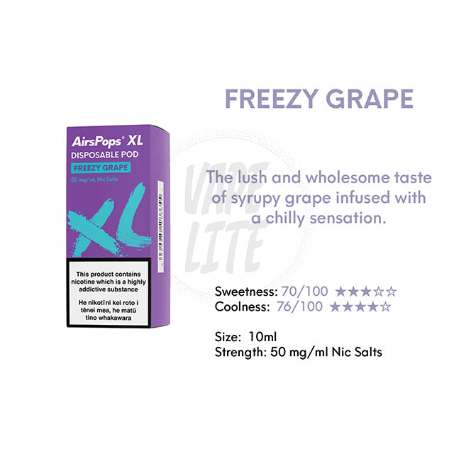 AirScream AirsPops XL Pod - No.4 Sweet Grape (Freezy Grape) 28.5mg/ml 10ml