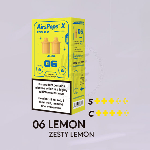 AirScream AirsPops X Pre-Filled Pod Twin Pack - No.6 Lemon (Zesty Lemon)