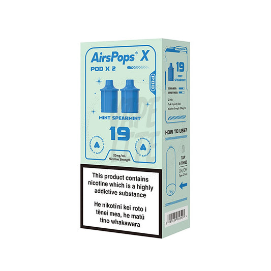 AirScream AirsPops X Pre-Filled Pod Twin Pack - No.19 Mint Spearmint