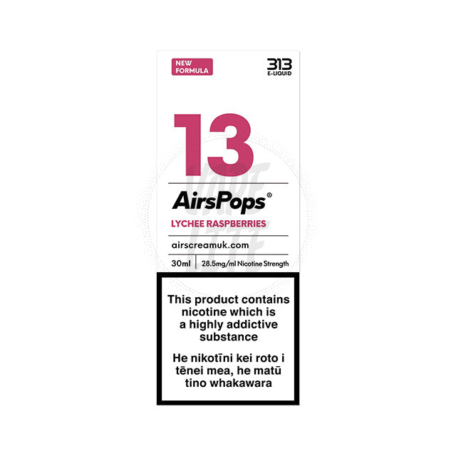 AirScream AirsPops 313 E-Liquid 30ml - No.13 Lychee Raspberries 28.5mg/ml