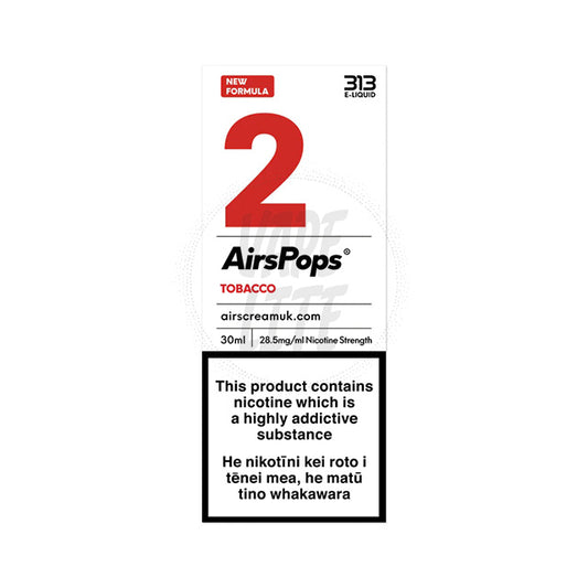 AirScream AirsPops 313 E-Liquid 30ml - No.2 Tobacco (Ocean 11 Toba) 28.5mg/ml